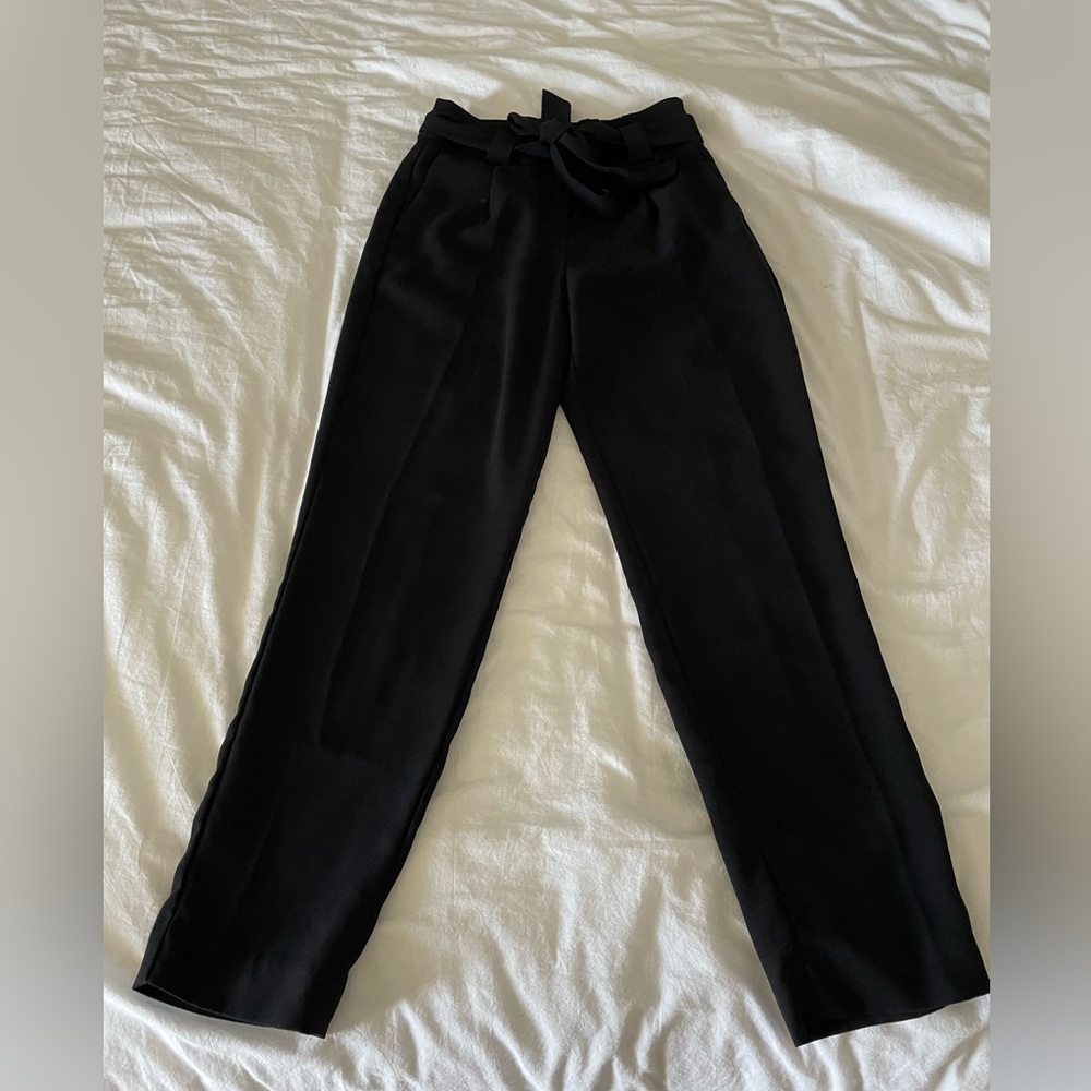 Black High Rose Trousers